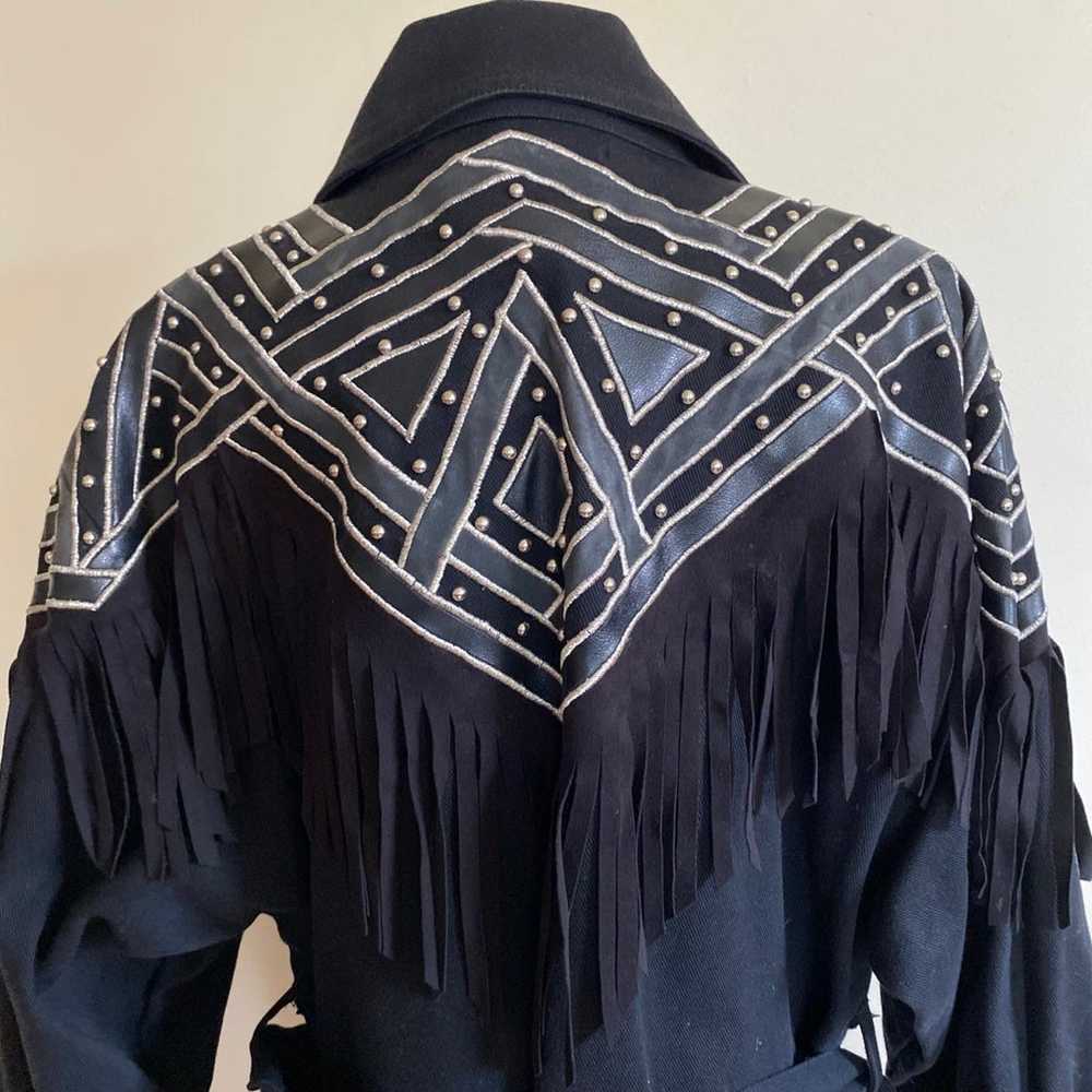 Vintage Black Denim IB Diffusion Sports Jacket wi… - image 2