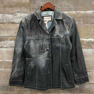Vintage Schott Rose Black Leather Jacket Womens S… - image 1