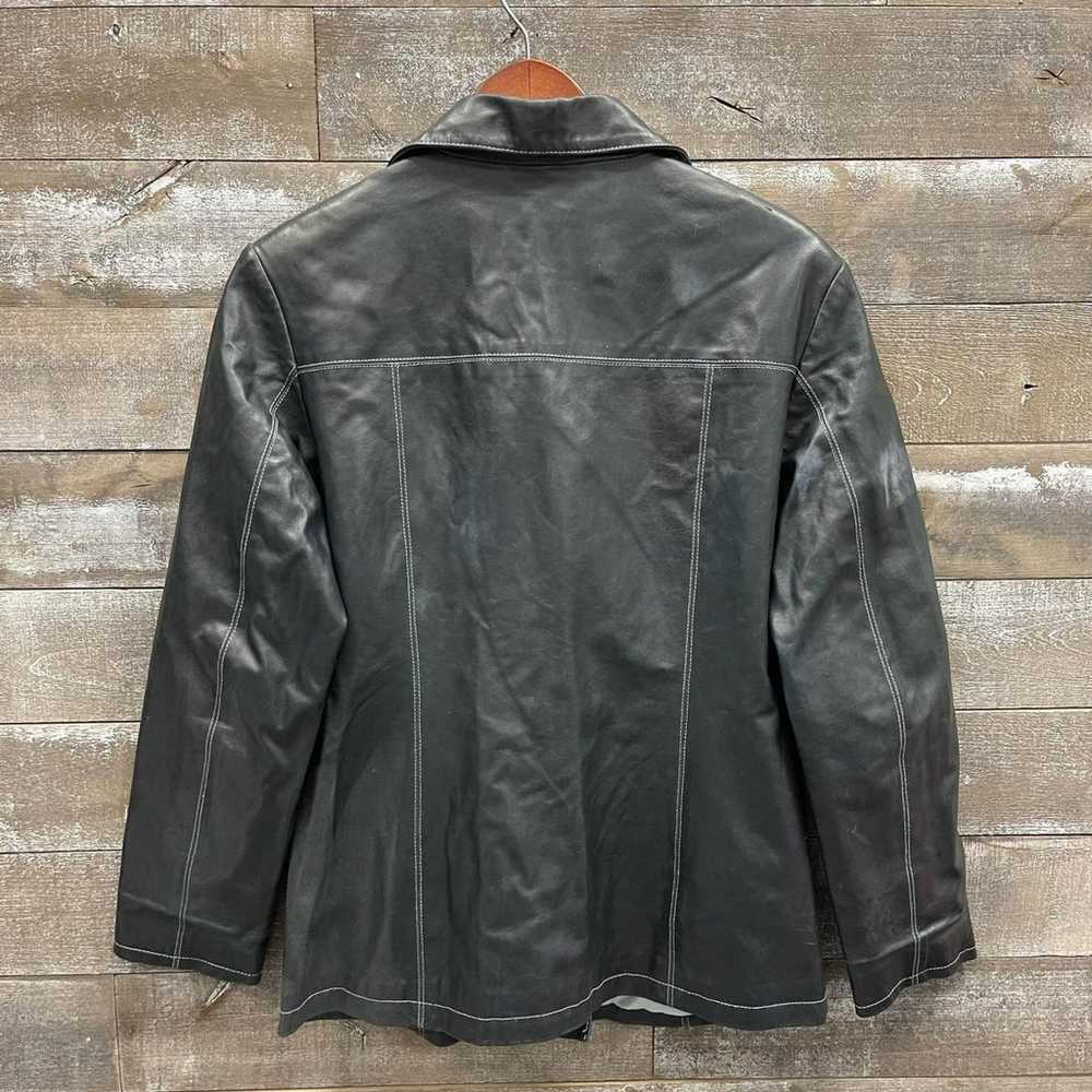 Vintage Schott Rose Black Leather Jacket Womens S… - image 3