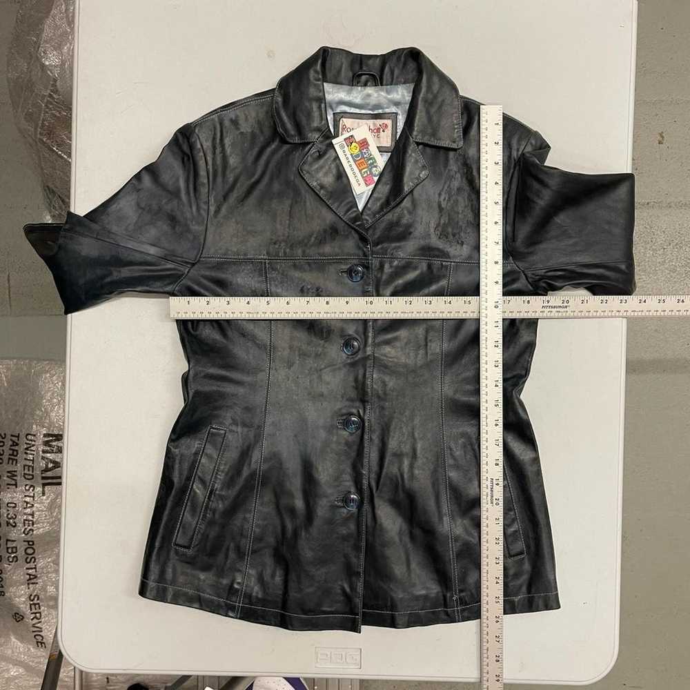 Vintage Schott Rose Black Leather Jacket Womens S… - image 4