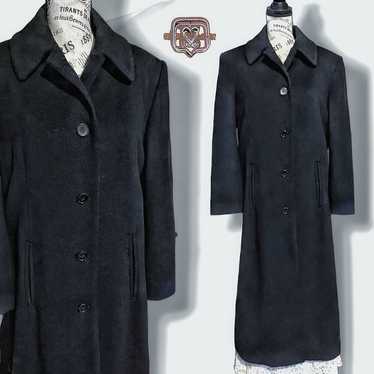 Vintage 90s Iconic Black Wool Trench Peacoat - image 1