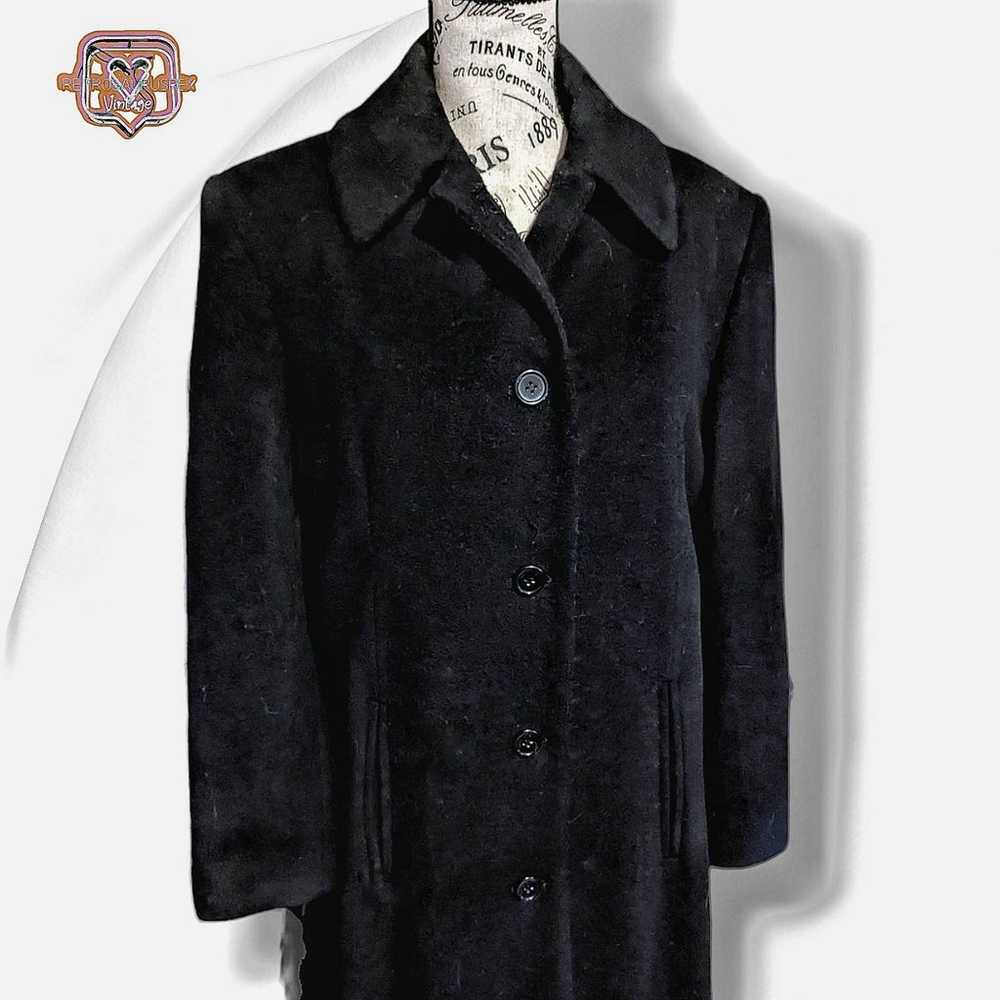 Vintage 90s Iconic Black Wool Trench Peacoat - image 3