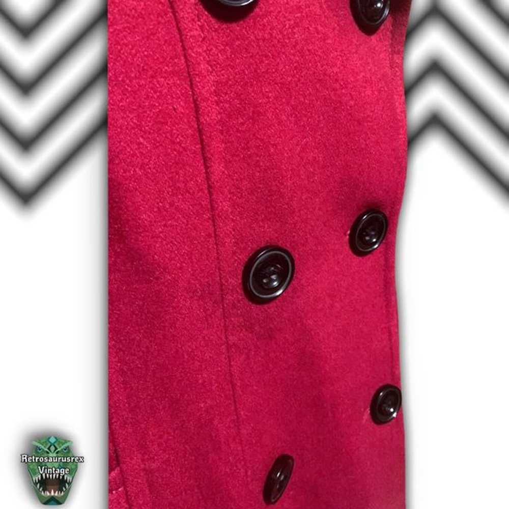 Croft & Barrow Retro Wool Blend Red Peacoat Jacke… - image 2