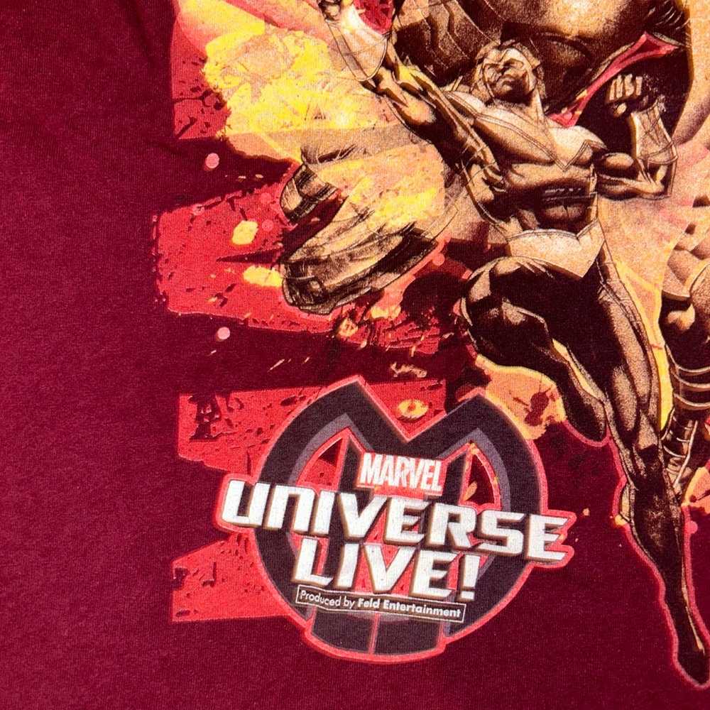 Vintage 2010s Marvel Universe Live Burgundy Red T… - image 4