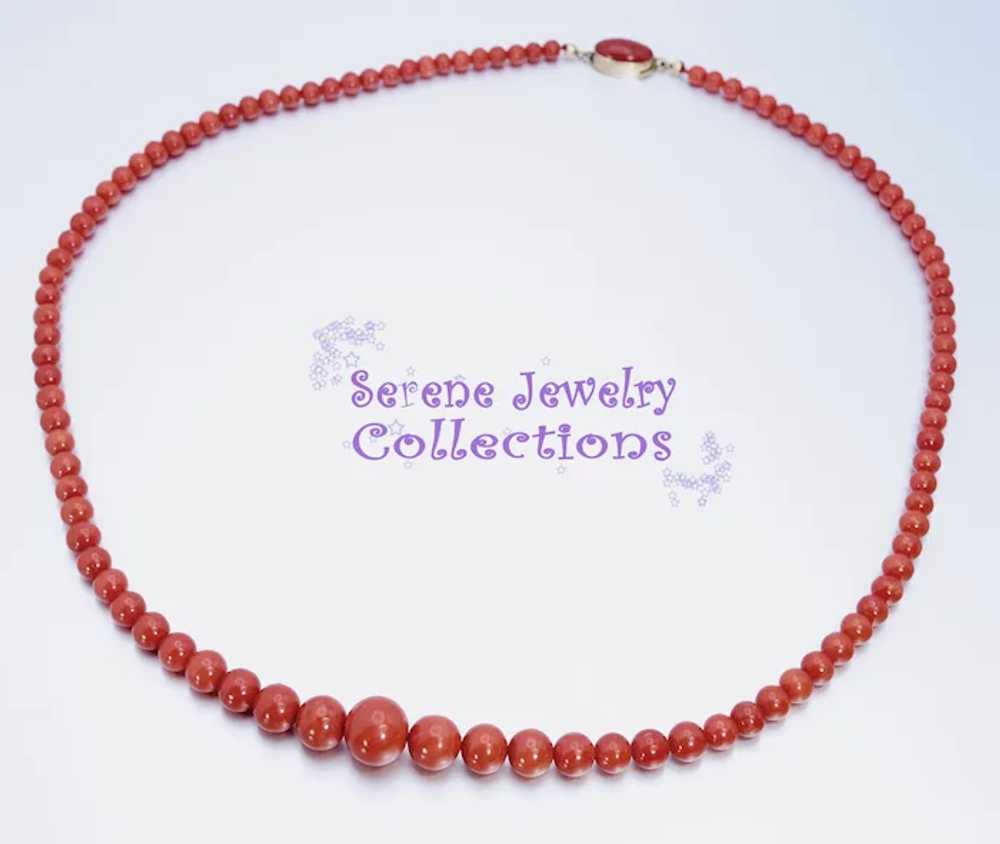 4.3MM-12.3mm Italian Red Coral Round Bead 14k Sol… - image 2