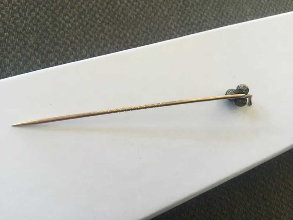 Victorian Persian Turquoise Clover Gold Stickpin - image 2