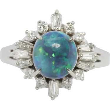 Black opal ring - Gem