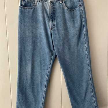 LL Bean Fleece Lined Jeans Women Size 20 Classic Fit Stretch Blue Jeans