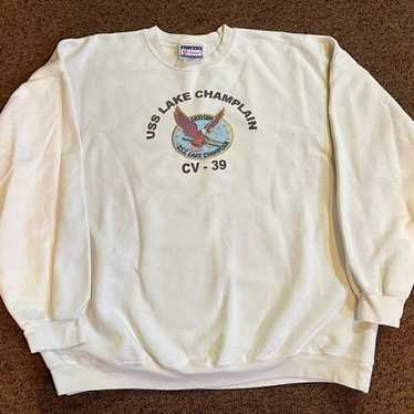 Vintage USS Lake Champlain Bald Eagle Crewneck Sw… - image 1
