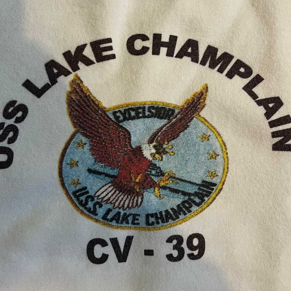 Vintage USS Lake Champlain Bald Eagle Crewneck Sw… - image 2