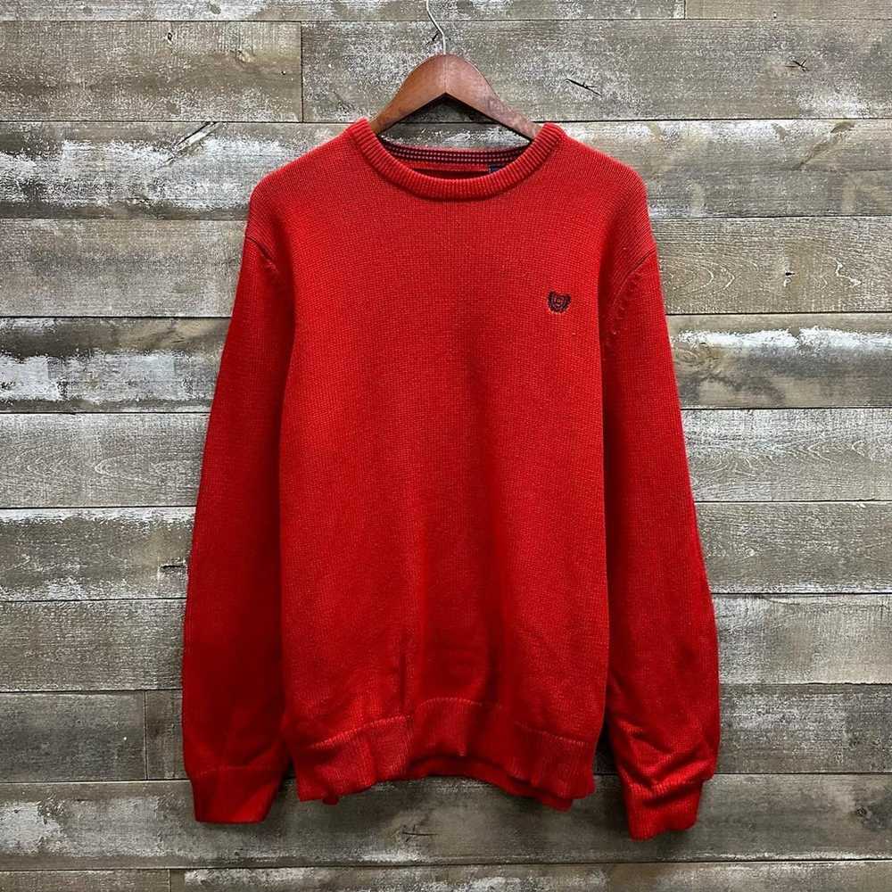Vintage 1990’s Chaps Red Knitted Crewneck Sweater… - image 2