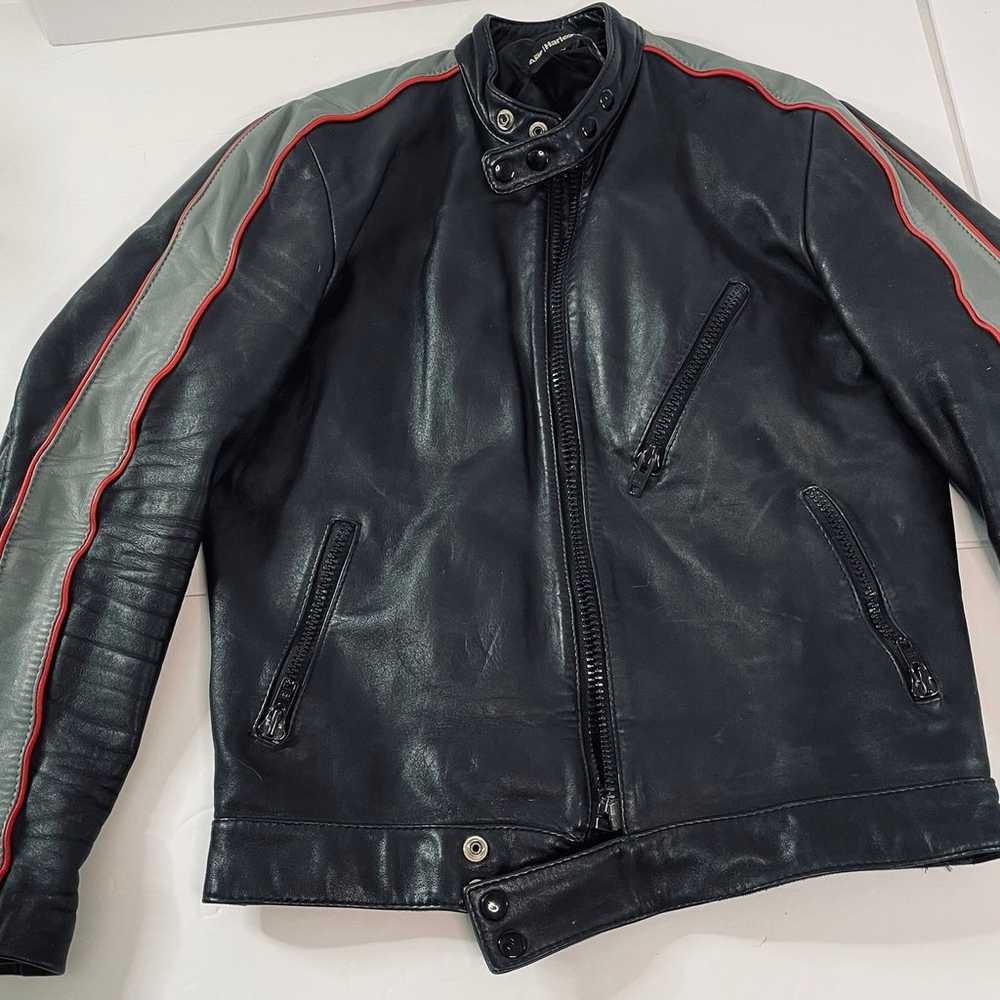 Vintage AMF Harley Davidson Leather Jacket Moto R… - image 2