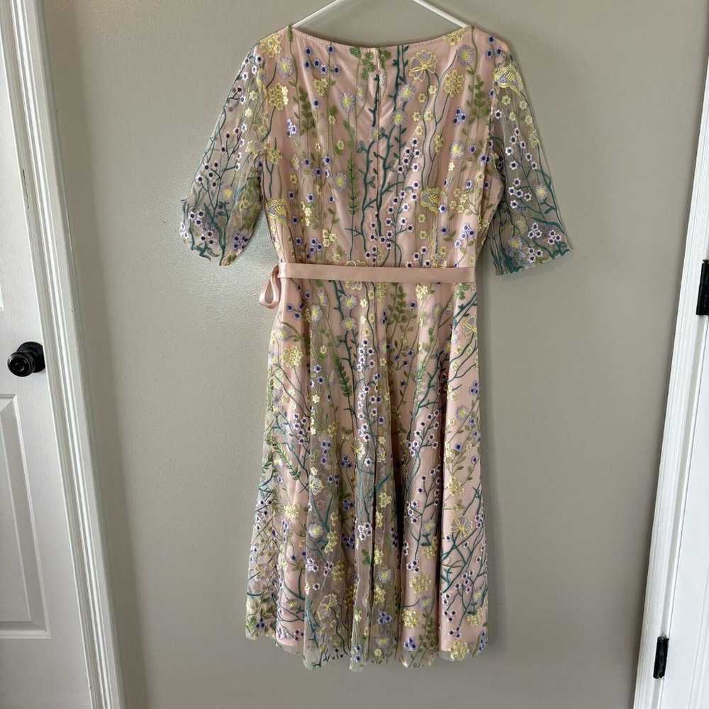 Alex Marie Peach Floral Embroidered Dress Lined S… - image 8