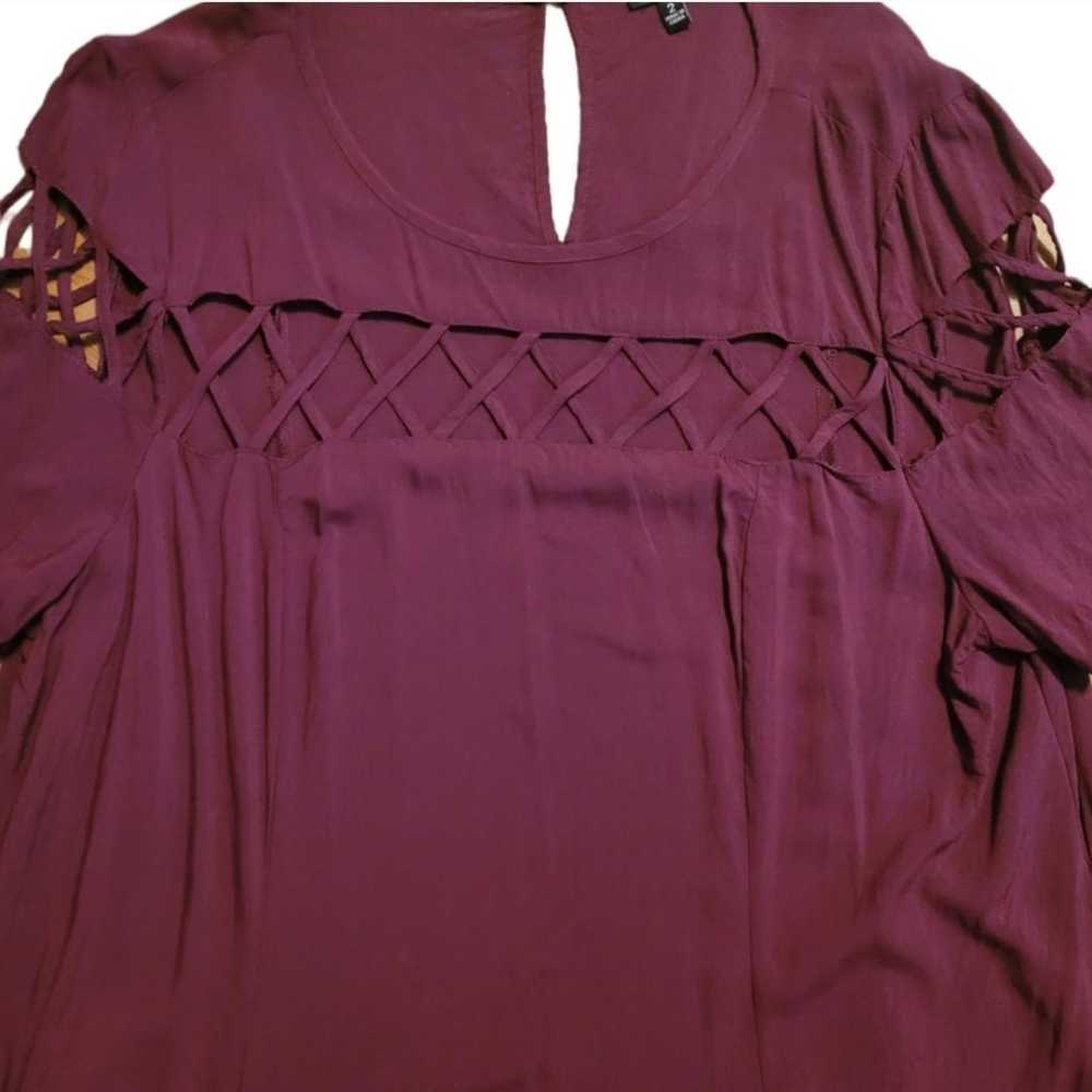 Torrid Purple Lattice Challis Trapeze Dress Sz 2 - image 3