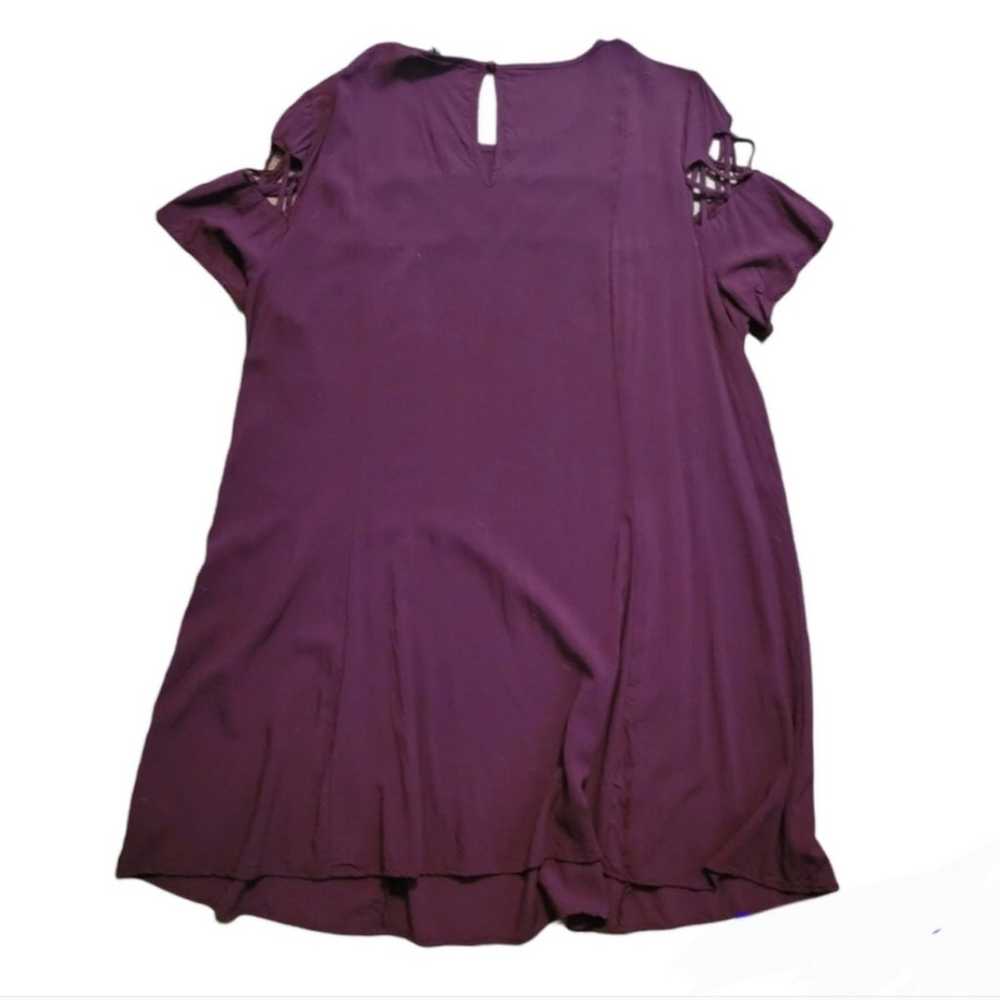 Torrid Purple Lattice Challis Trapeze Dress Sz 2 - image 6