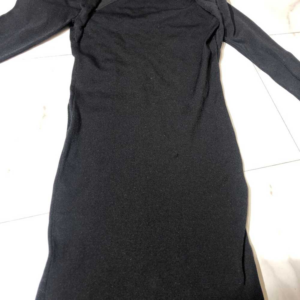 Zara little long black dress with side slit top f… - image 3