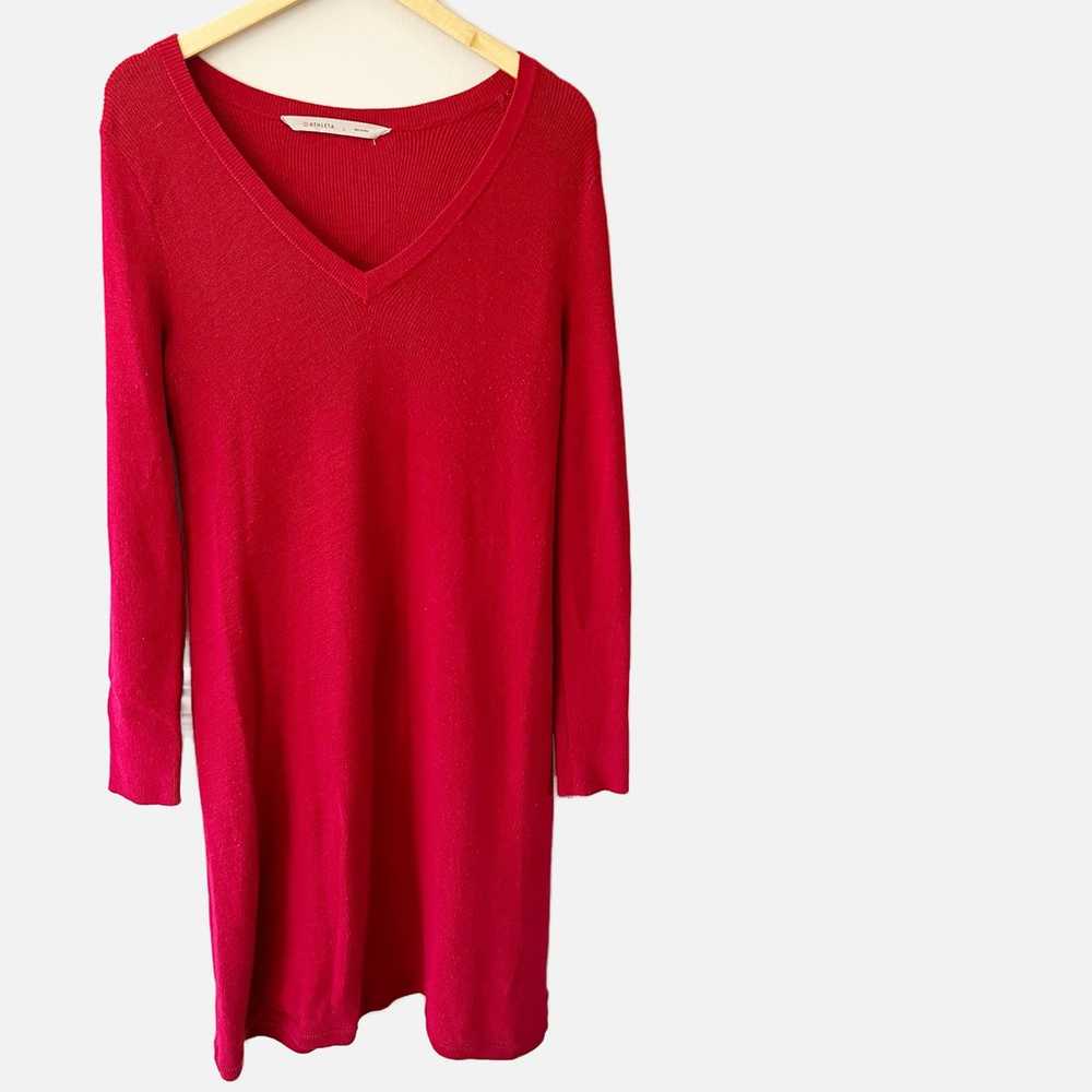 Athleta Nordic Sweater Dress Knit Merino Wool V N… - image 1