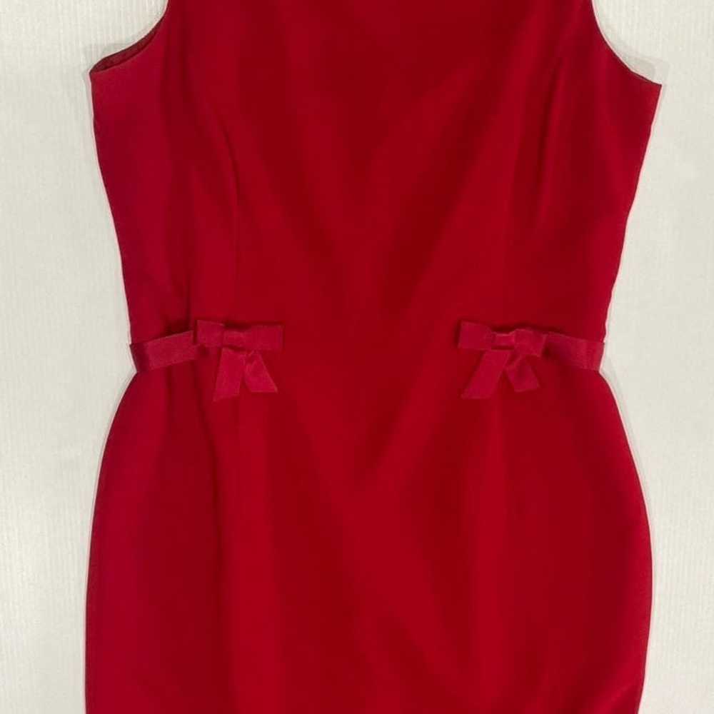 London Times Red Sleeveless Bow Dress SIZE 14 - image 3