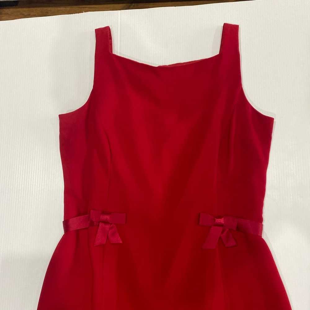 London Times Red Sleeveless Bow Dress SIZE 14 - image 5