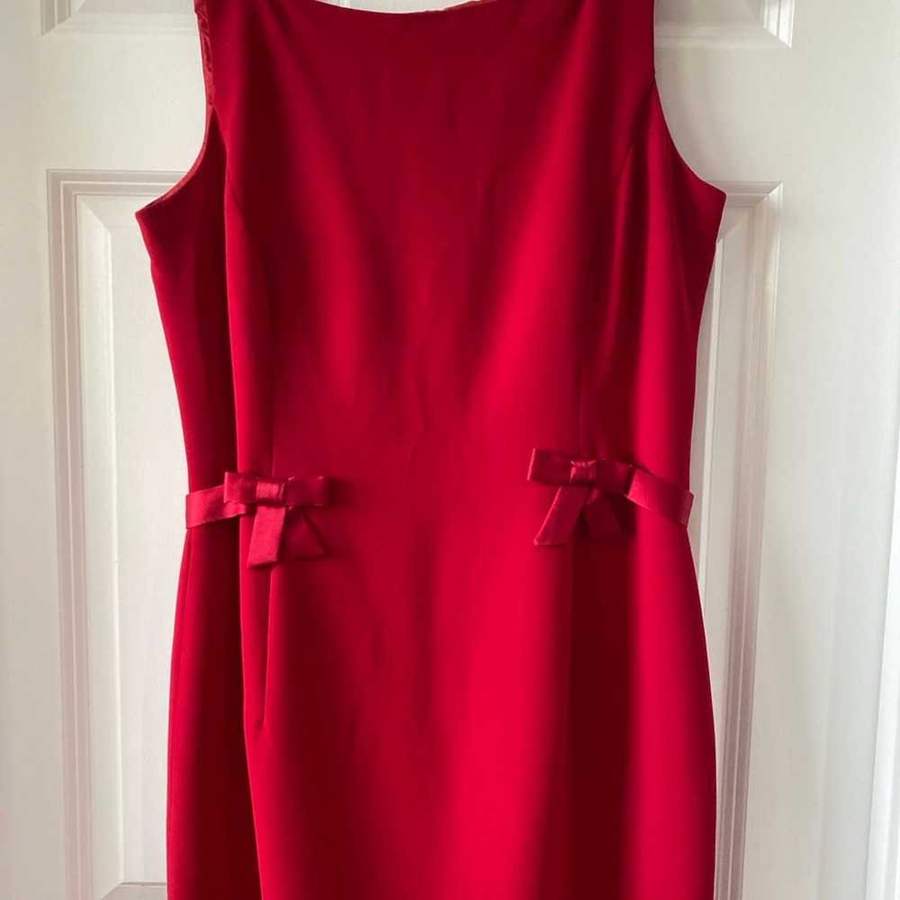 London Times Red Sleeveless Bow Dress SIZE 14 - image 8