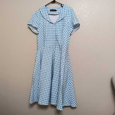 Gown Town Gowntown Blue White Gingham Retro Rockab