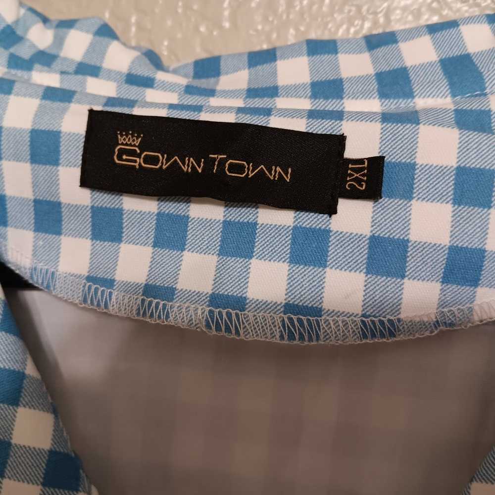 Gown Town Gowntown Blue White Gingham Retro Rocka… - image 4