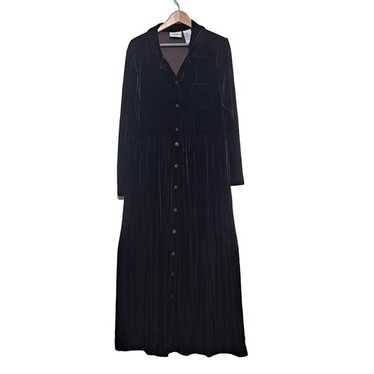 Vintage Velvet Dress Woman Size 16 Brown Modest Lo