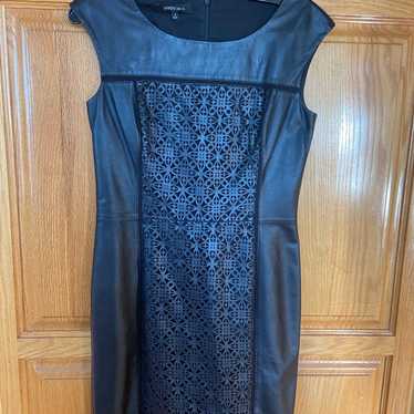 lafayette 148 black leather sleeveless dress - image 1