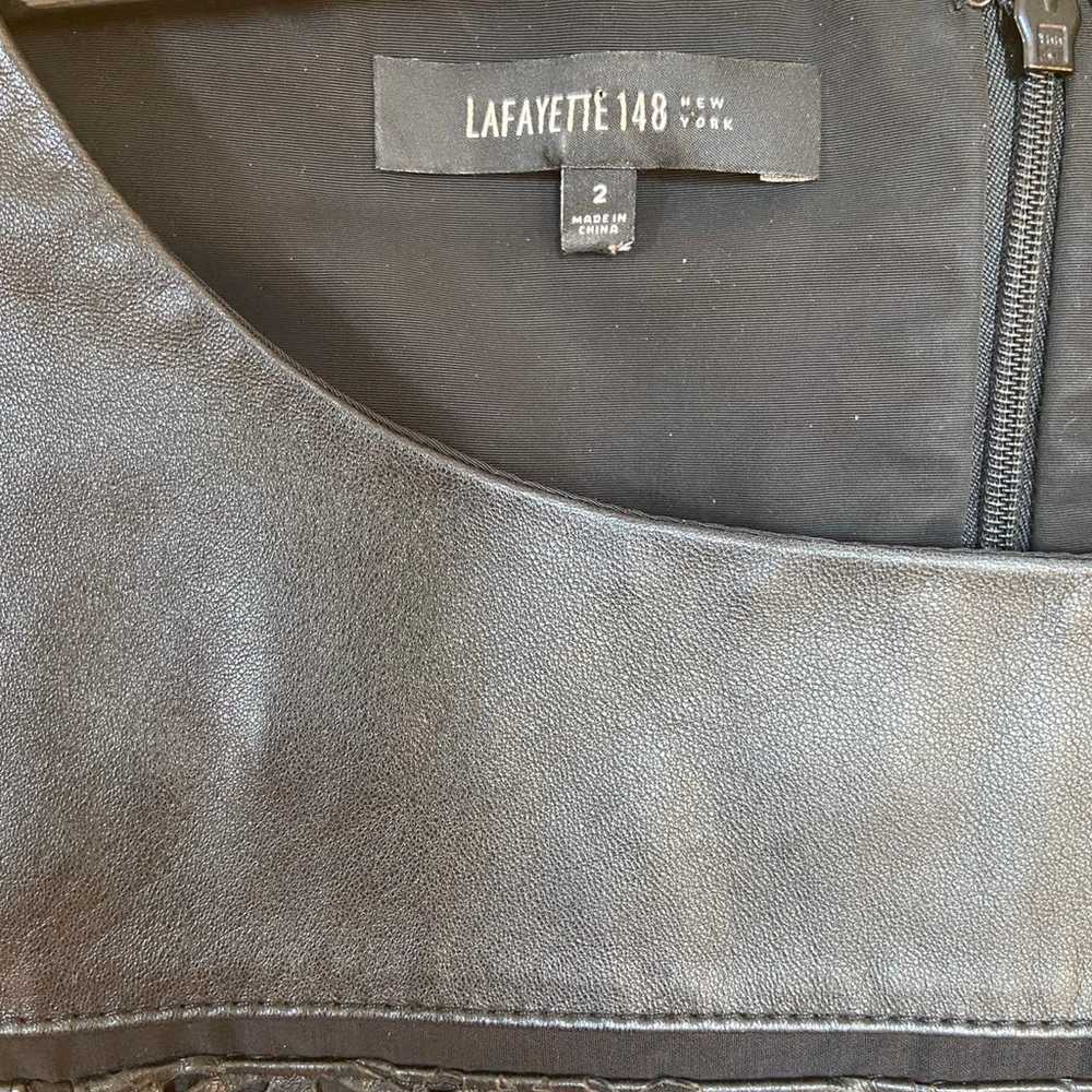 lafayette 148 black leather sleeveless dress - image 2