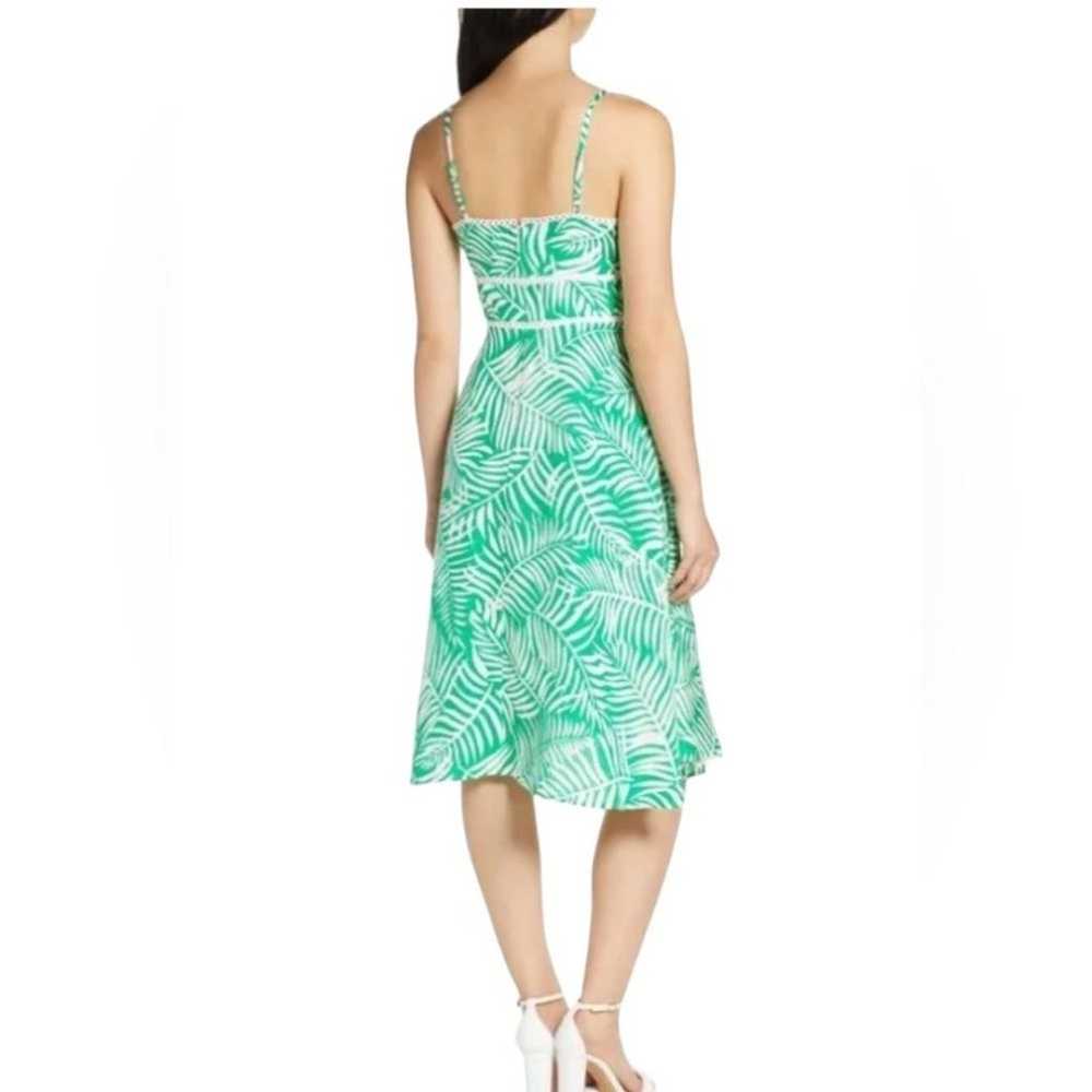 ELIZA J Tropical Linen Summer Fit and Flare Midi … - image 3