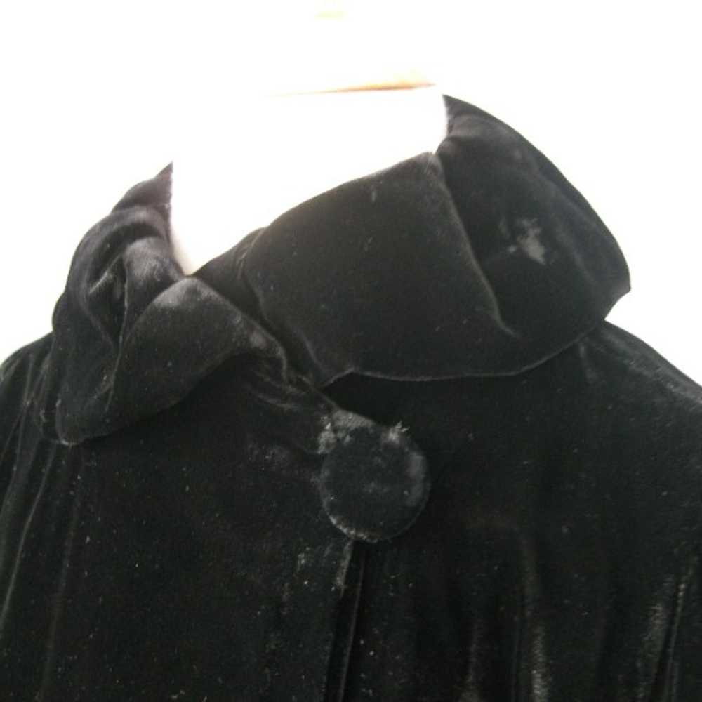 Black Velvet Wrap Dress / Vtg 20s ?/ Slim fitting… - image 2