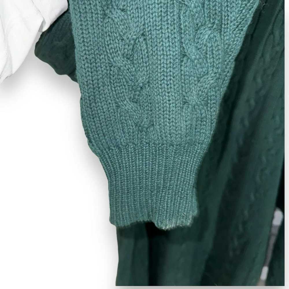 Nautica 90s Nautica Forest Green Cableknit Fisher… - image 5