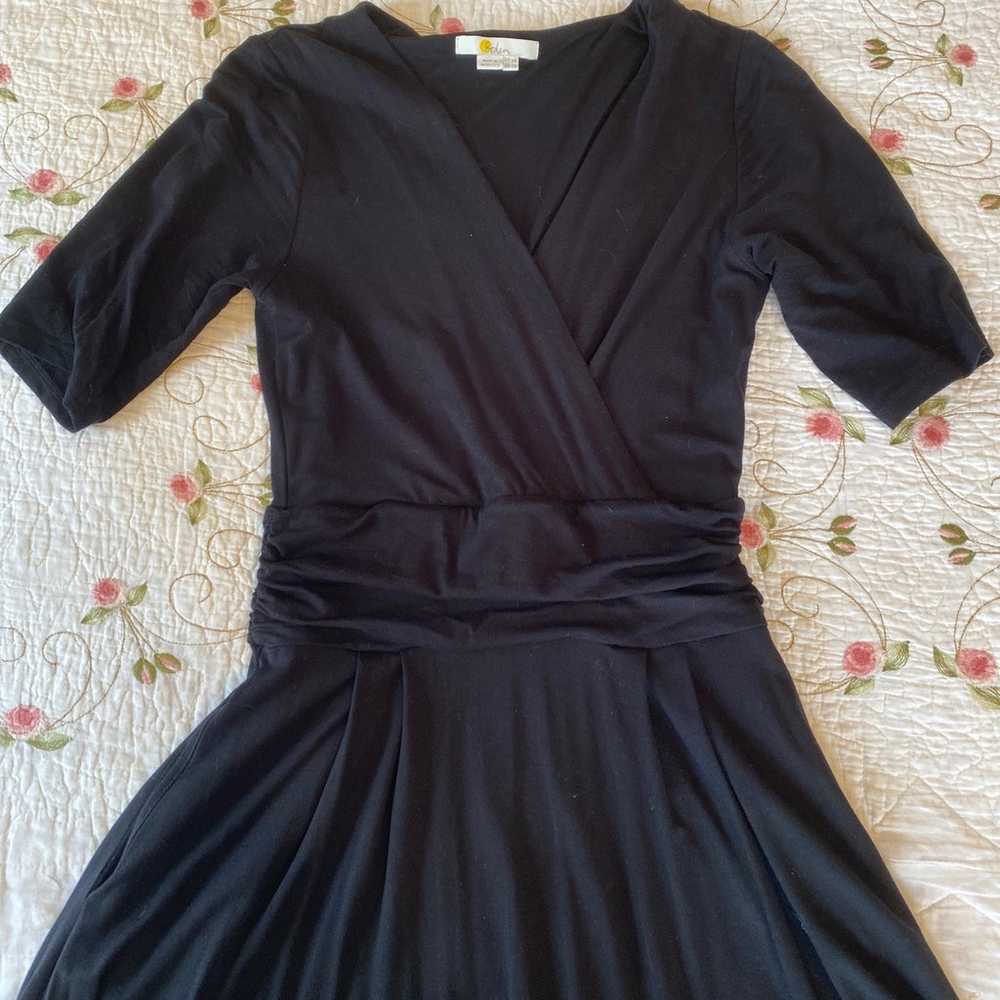 Boden Jersey Black Midi Dress Size 2 - image 1