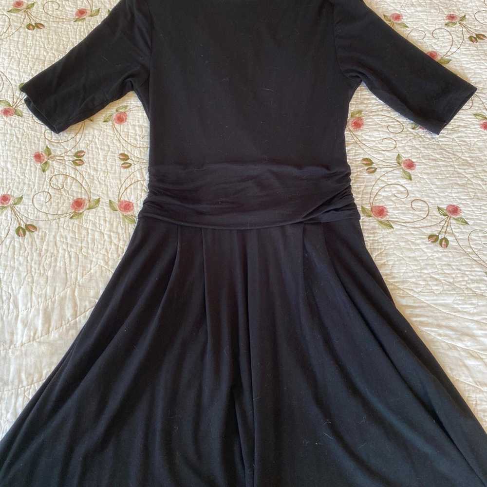 Boden Jersey Black Midi Dress Size 2 - image 2