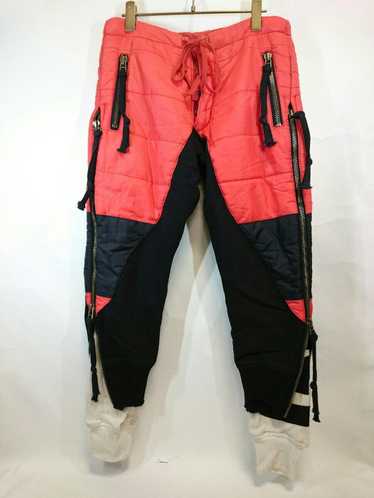 Greg Lauren Red Puffy Zip Pant - image 1