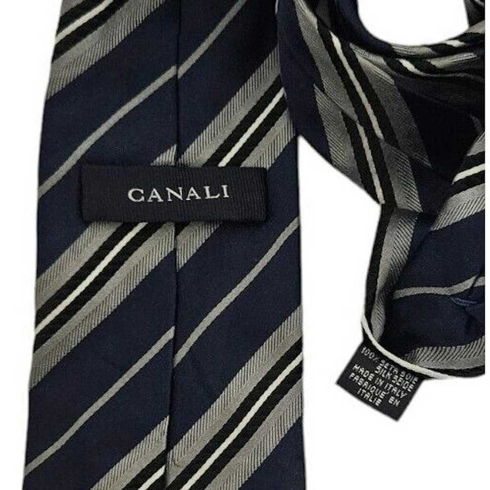 Canali CANALI Striped Silk Tie ITALY 61"/ 3.6" EC - image 2