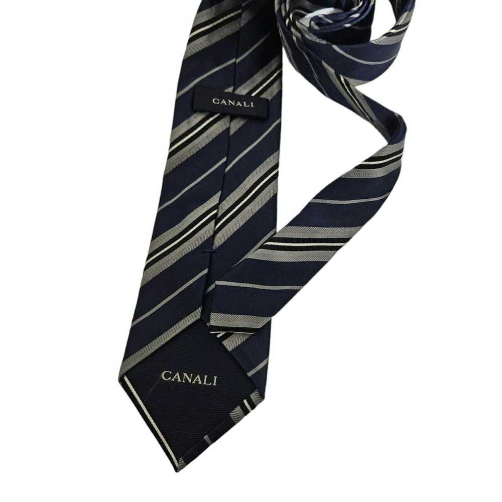 Canali CANALI Striped Silk Tie ITALY 61"/ 3.6" EC - image 4