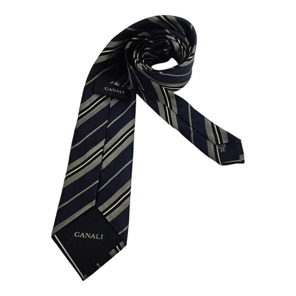 Canali CANALI Striped Silk Tie ITALY 61"/ 3.6" EC - image 5