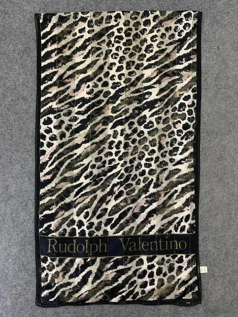 Vintage Rudolph Valentino Silk Scarf Leopard Print - image 2