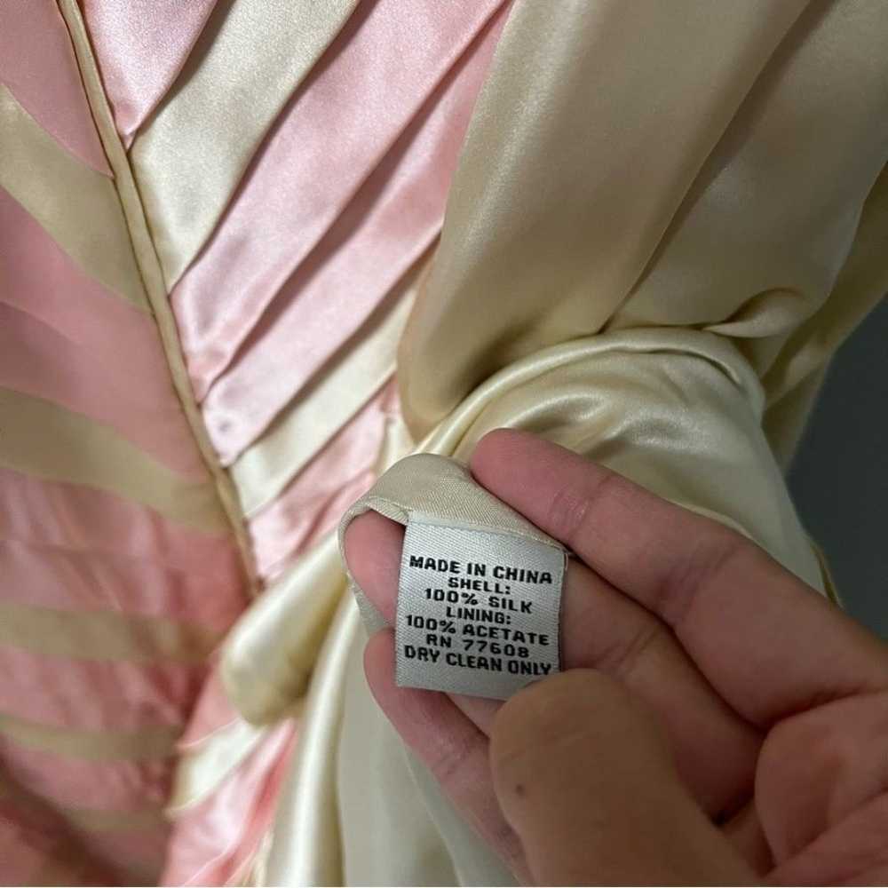 J. Peterman 100% Silk Ribbon Halter Midi Dress Si… - image 5