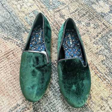 Other Birdies Green Velvet Slip On Shoes sz 7