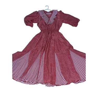 Vintage Assorti For Susan Freis Red/White Dress P… - image 1