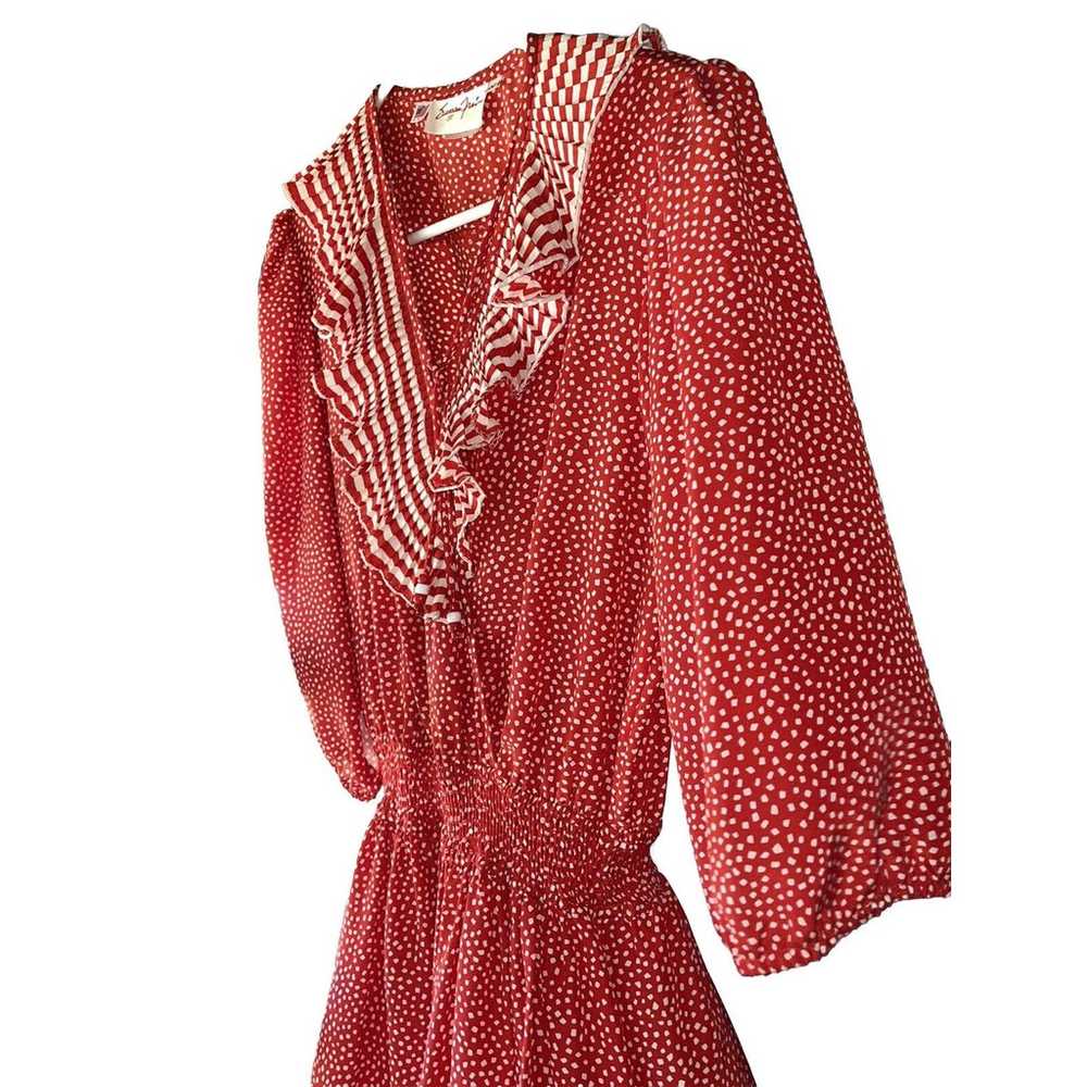 Vintage Assorti For Susan Freis Red/White Dress P… - image 2