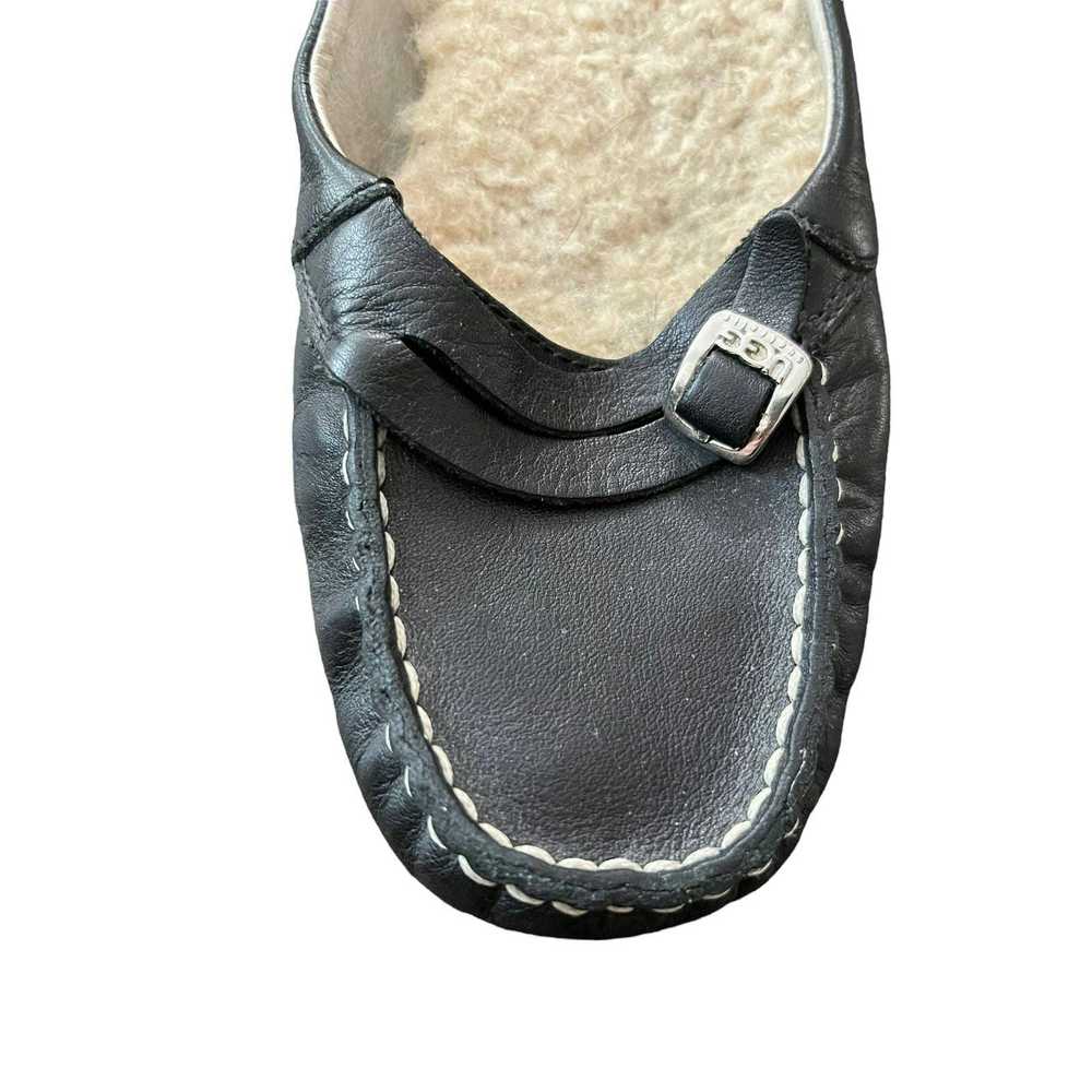 Ugg Ugg Australia Sherpa Lined Black Leather Slip… - image 6