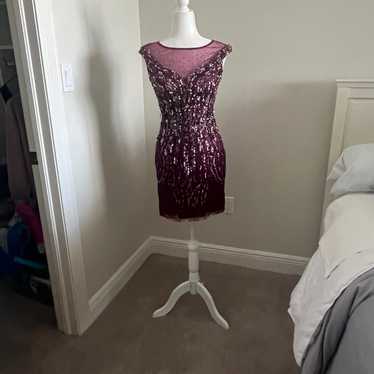 Sherri Hill Illusion Back Beaded Prom Dress Sz 6 - image 1
