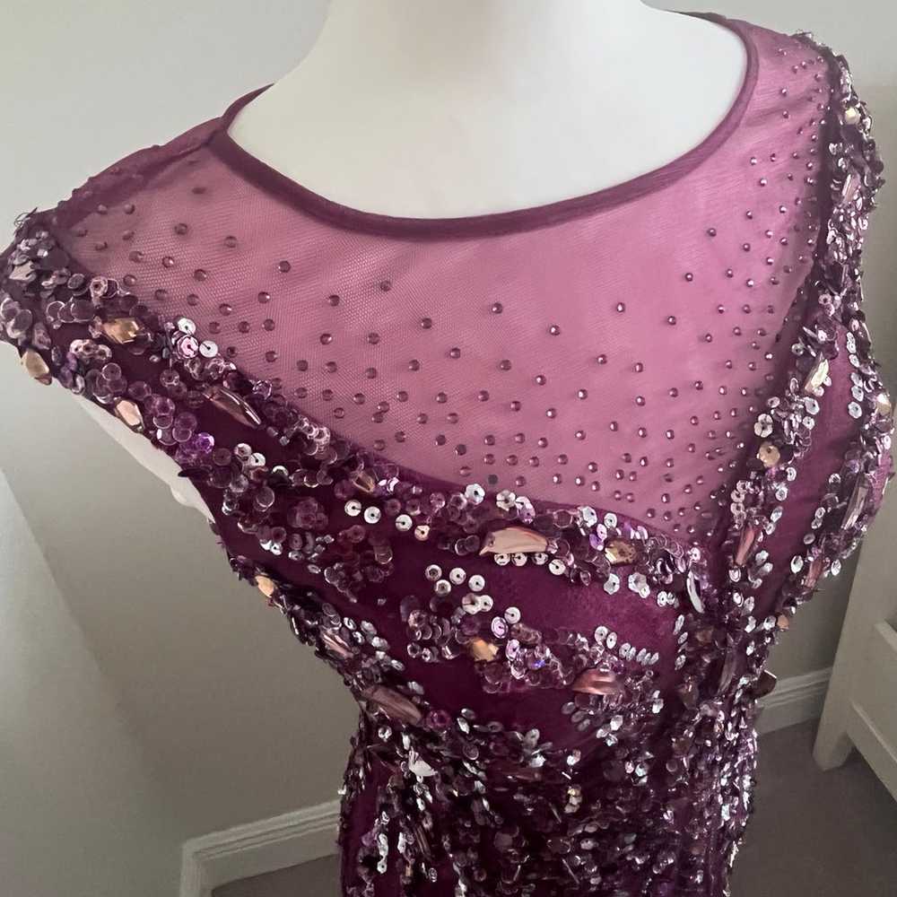 Sherri Hill Illusion Back Beaded Prom Dress Sz 6 - image 3