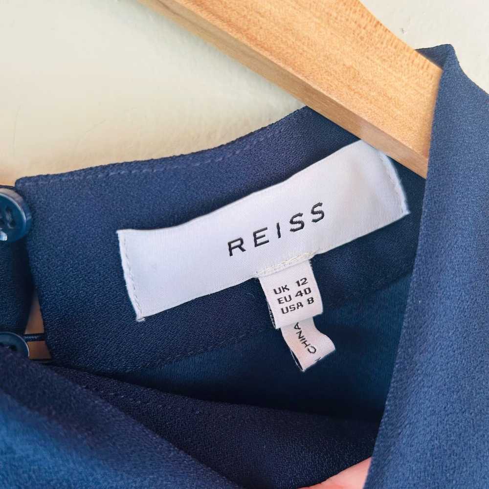 REISS size 8 navy blue Silva short sleeve belted … - image 6