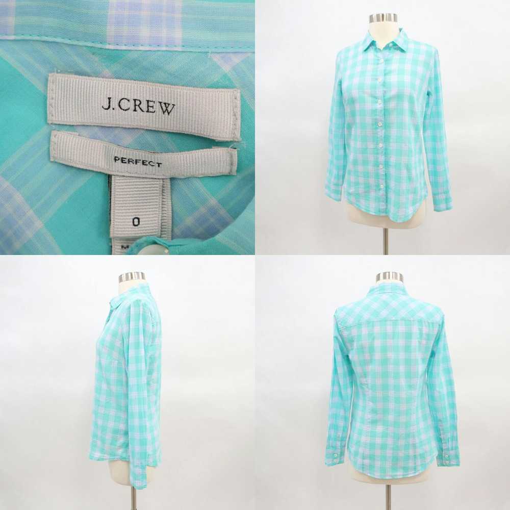 J.Crew J.CREW Perfect Shirt Blouse Top Womens Pla… - image 4
