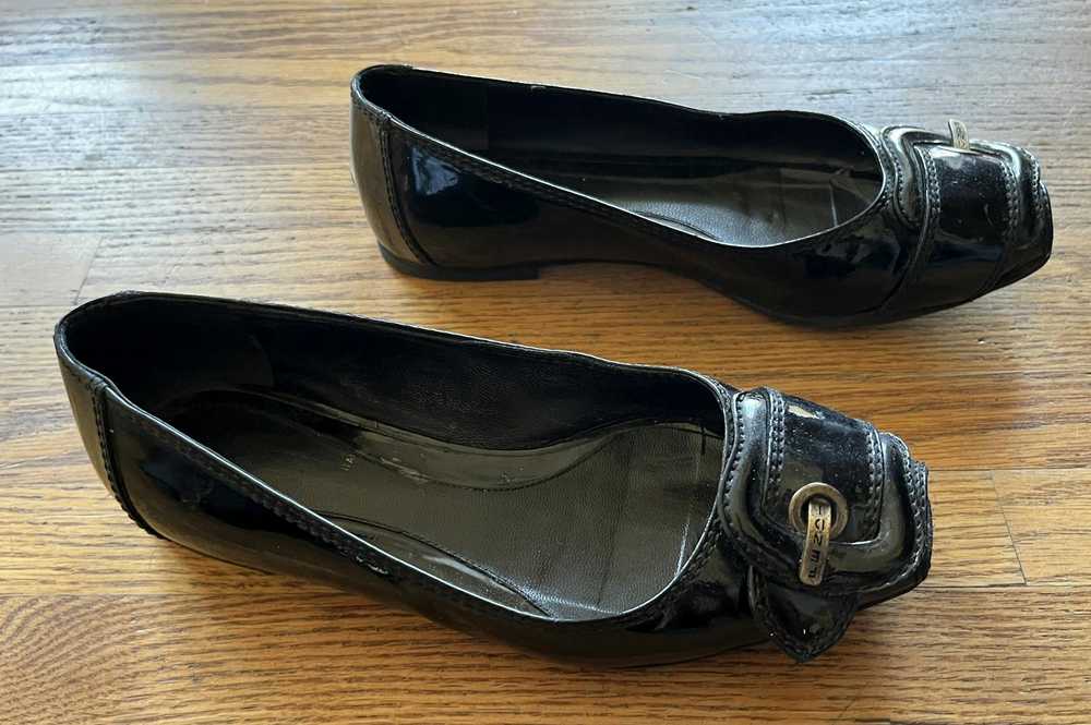Fendi FENDI Black Leather Buckle Loafers Slip On … - image 2