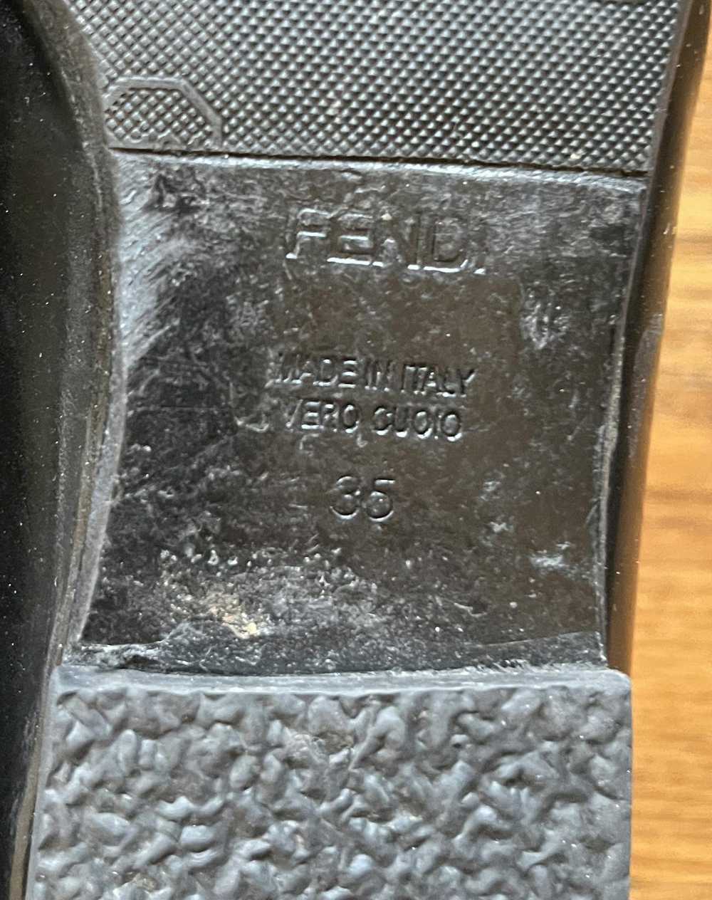 Fendi FENDI Black Leather Buckle Loafers Slip On … - image 5